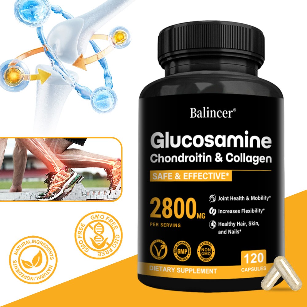 Glucosamine Chondroitin and Collagen Capsules-Joint Pain Relief-Cartilage Repair