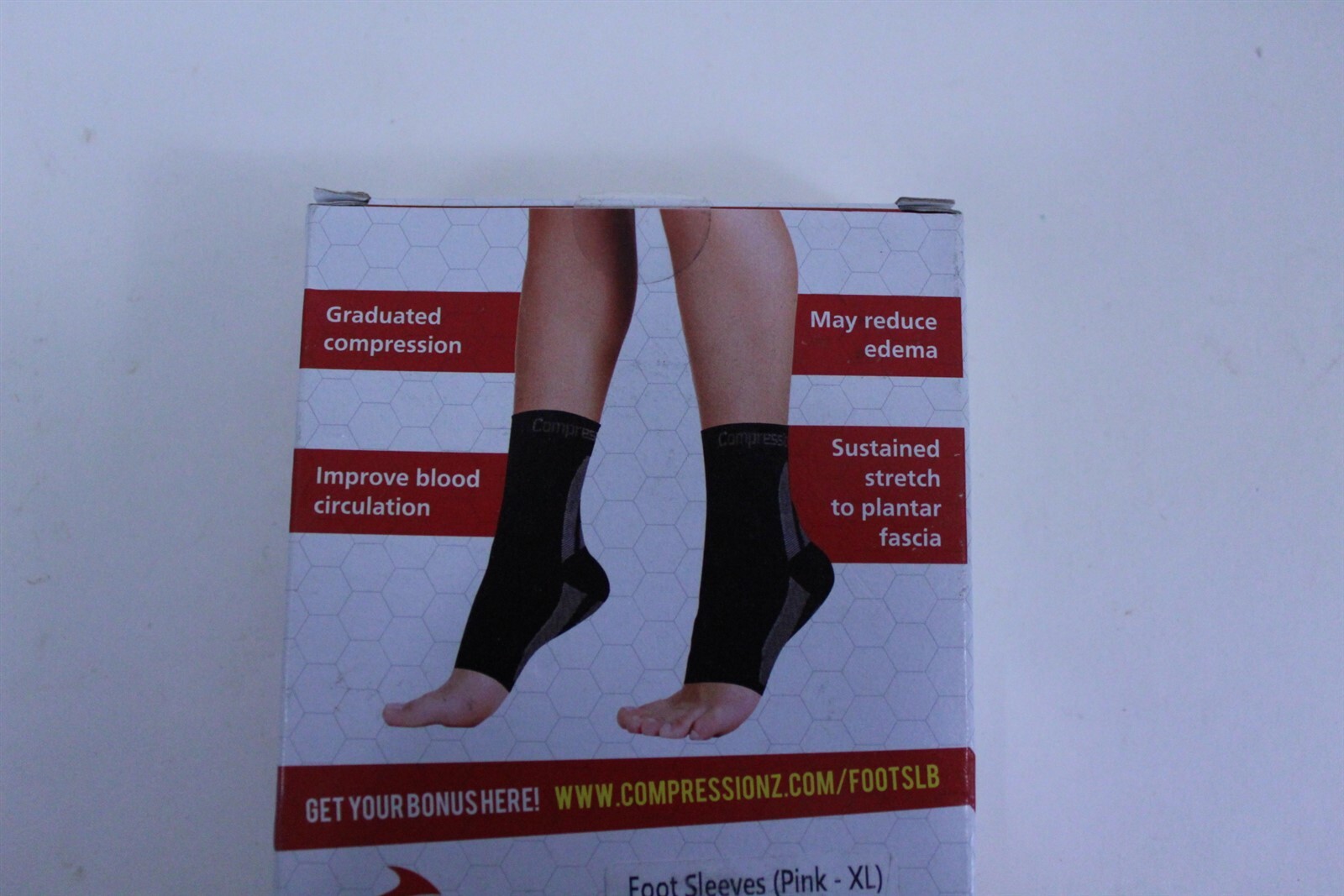 Plantar Fasciitis Socks Compression Foot Sleeves Arch Support 2 Pair Pink Color