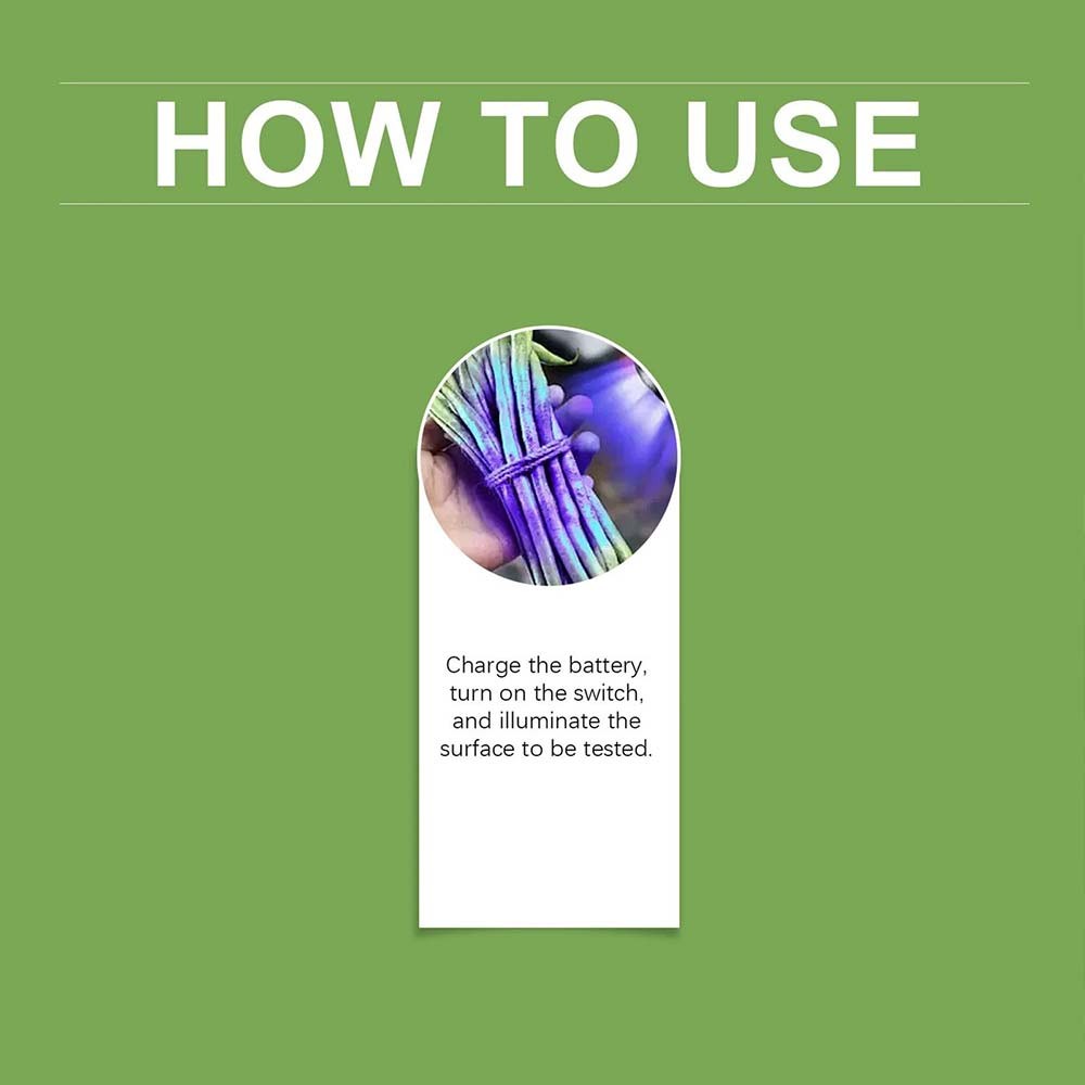 Portable UV Black Light Flashlight Vegetables Detector Inspection Tool