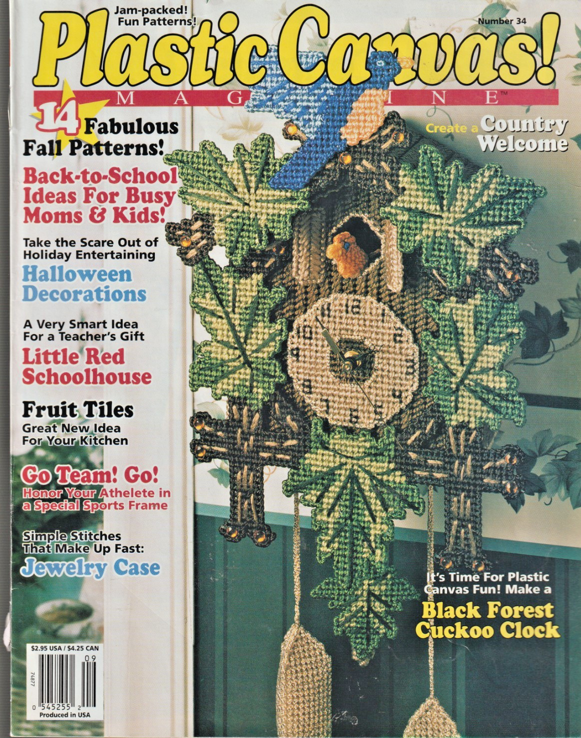 Plastic Canvas MAGAZINE - #34 - September/October 1994 -Cuckoo Clock - Country