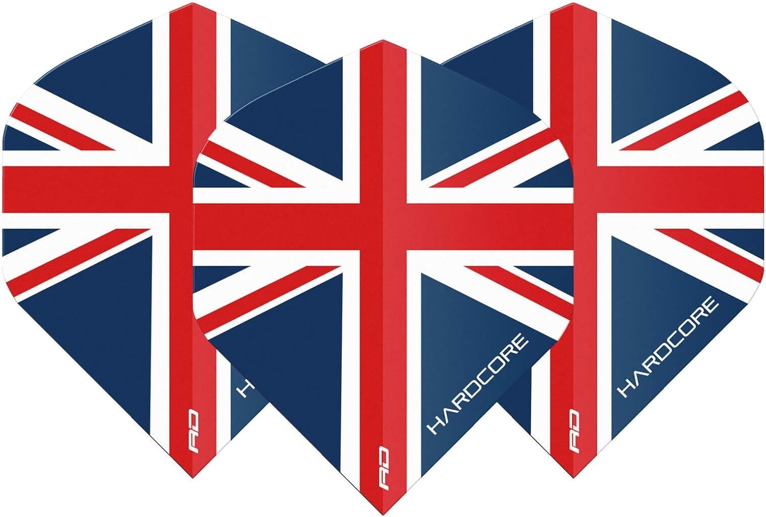 Hardcore Union Jack Extra Thick Standard Dart Flights - 5 Sets Per Pack 15 Da...