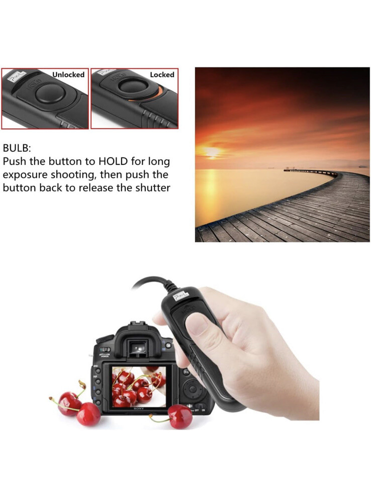 NEW PIXEL RC-201 E3 Wired Shutter Release Control DC2 Nikon/Canon/Samsung/Contax