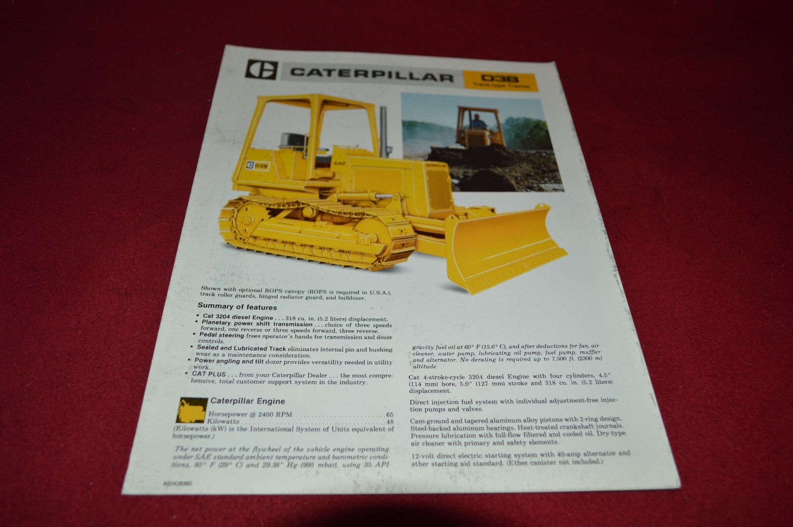 Caterpillar D3B Crawler Dozer Dealer's Brochure DCPA4 ver