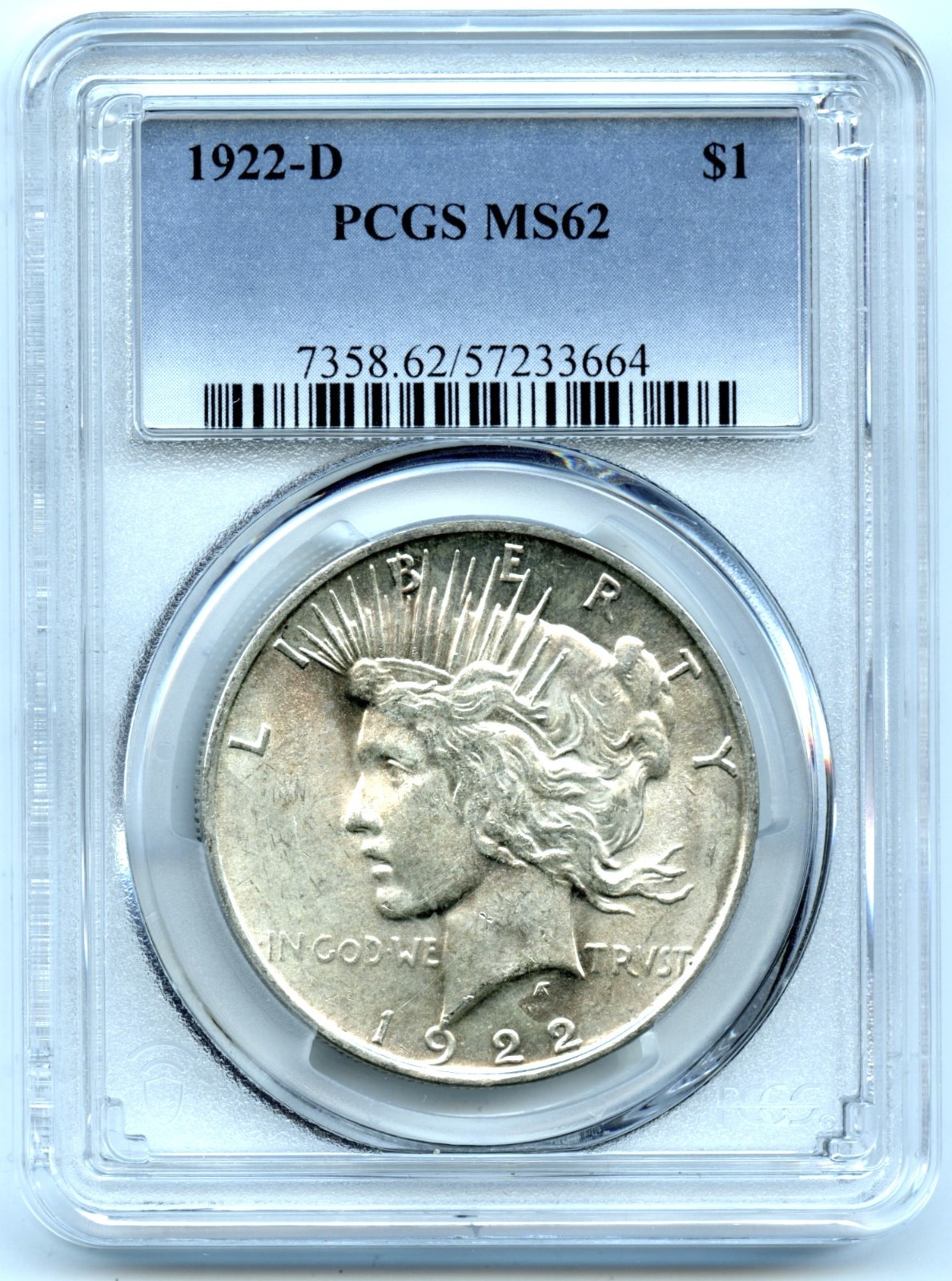 1922-D Peace Dollar, PCGS MS62
