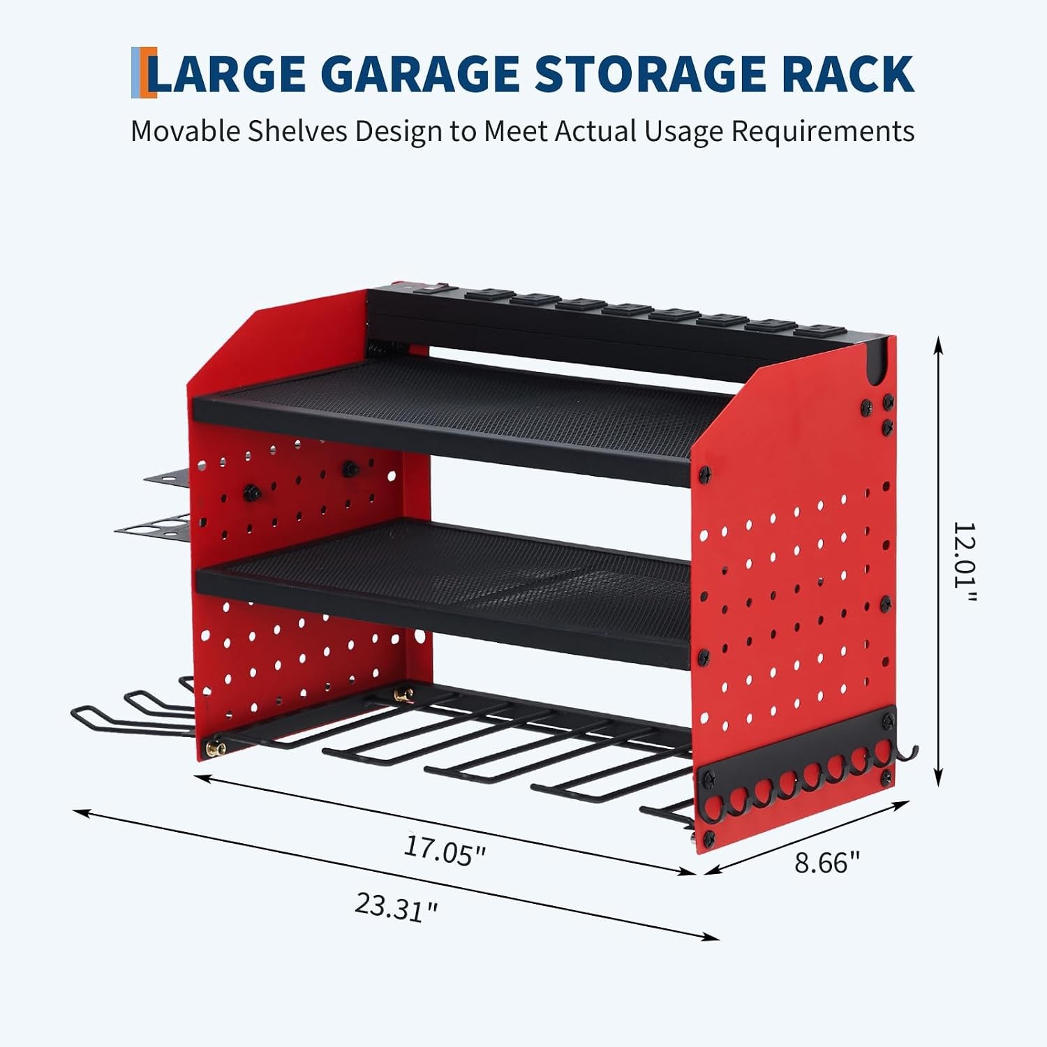 3 Layer Power Tool Organizer Wall Mount, Cordless 4 Drills Hanger Storage Rack