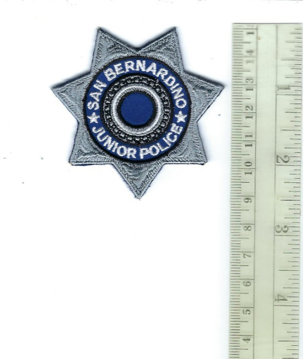 *HTF* San Bernardino CA California Junior Police star-shaped hat/vest patch NEW!
