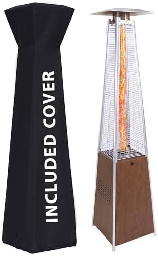 Pyramid outdoor heater, 48000 BTU Propane Patio Heater with Detachable Wheels an