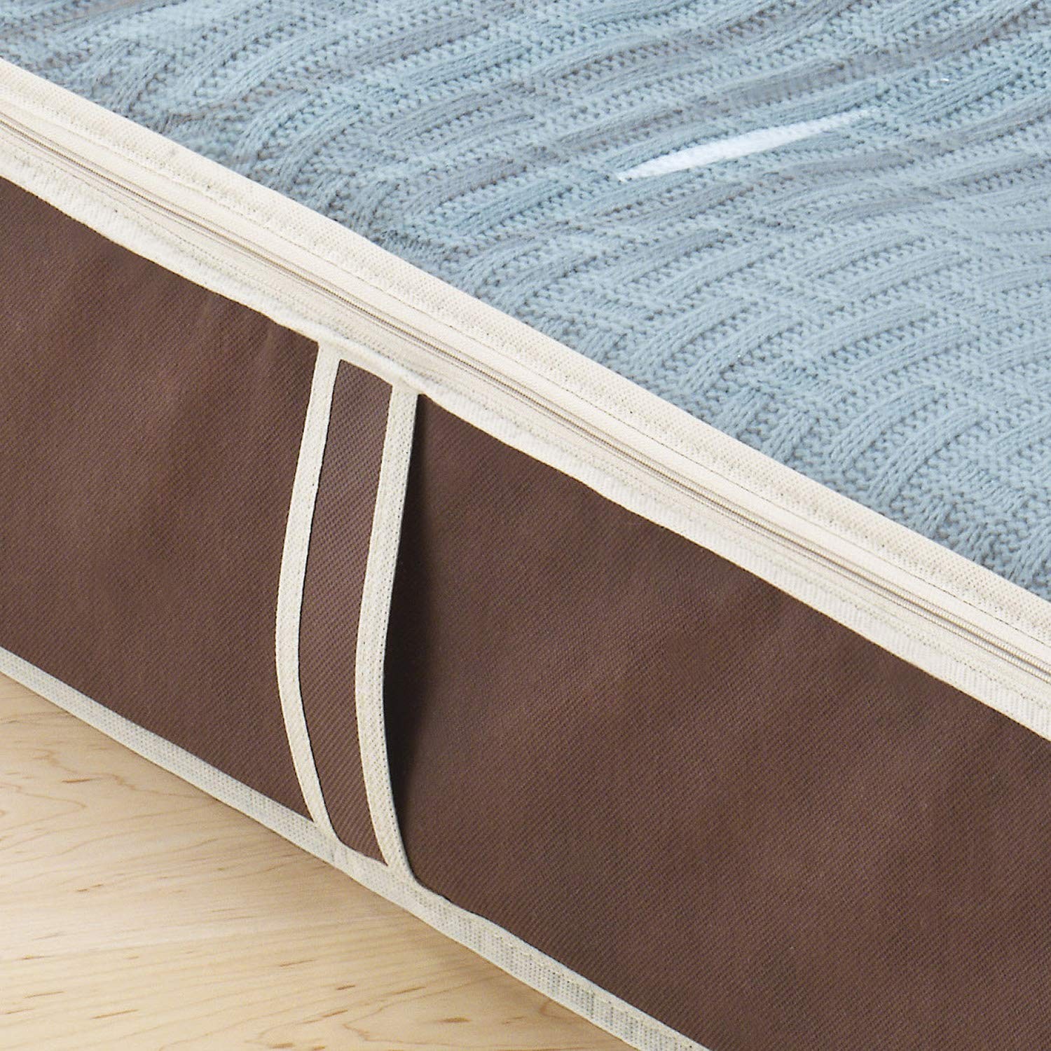 Under Bed Storage Bags 2 Pack, Zippered Underbed Jumbo, Java