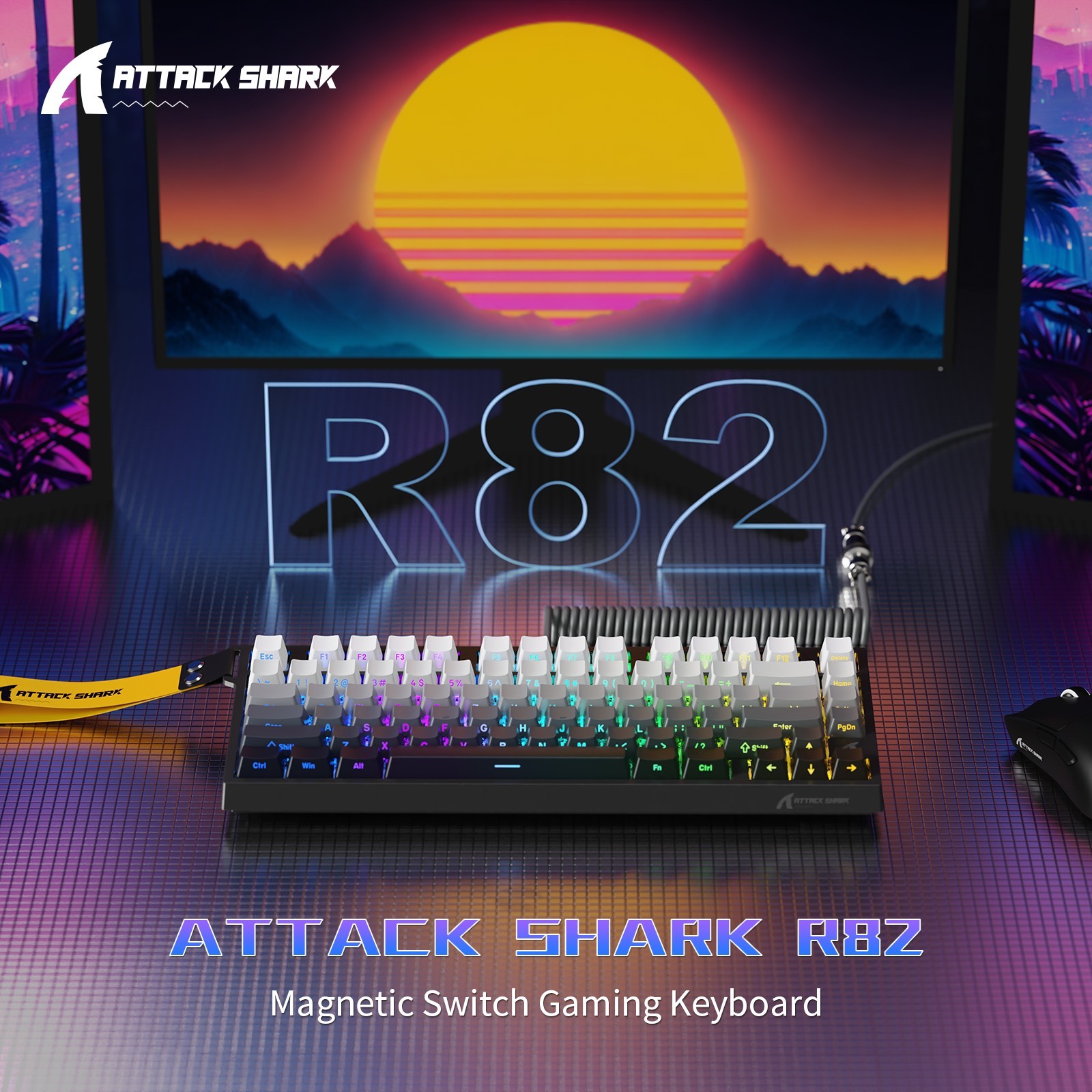 ATTACK SHARK R82 HE Rapid Trigger Keyboard Magnetic Switch with 0.005MM RT