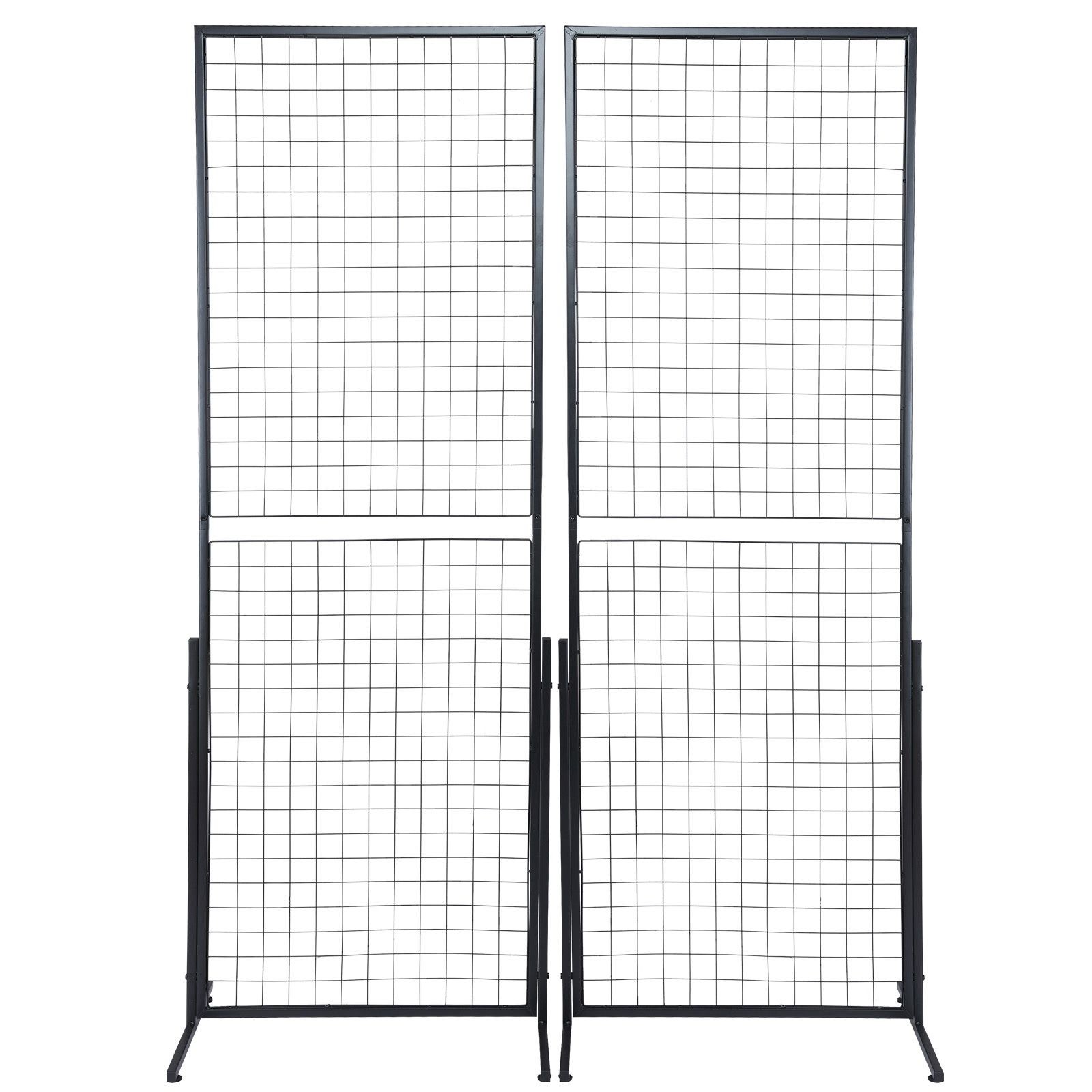 2' x 5.6' Grid Wall Panels Tower, 2 Packs Wire Gridwall Display Racks