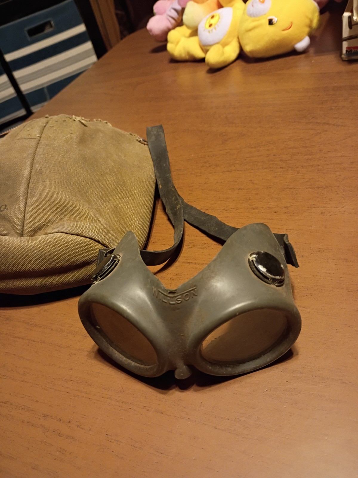 Vintage Canteen Bag And Goggles 1942