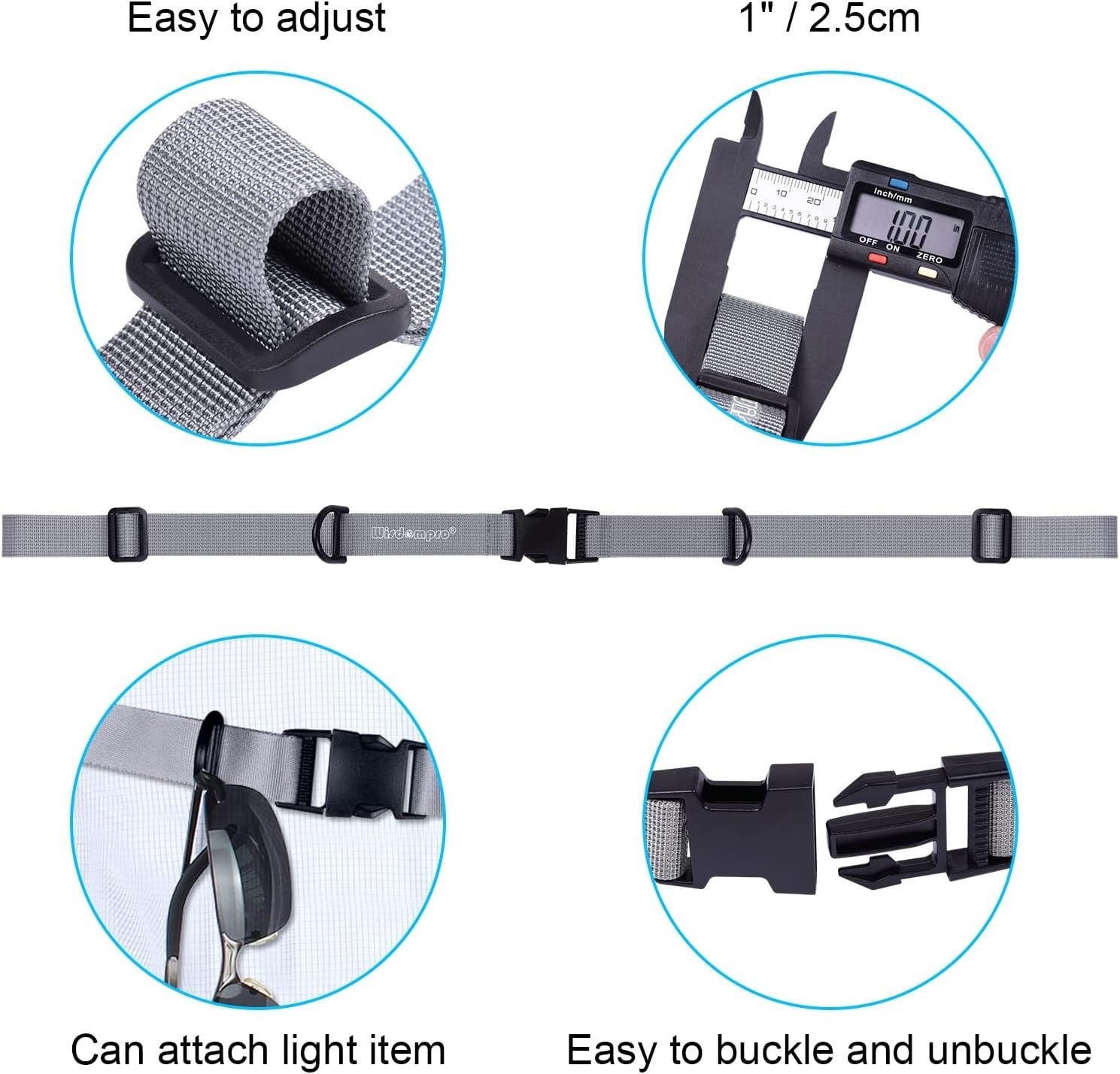 Hands-Free Adjustable Backpack Chest Strap with Durable Quick Release Buckle