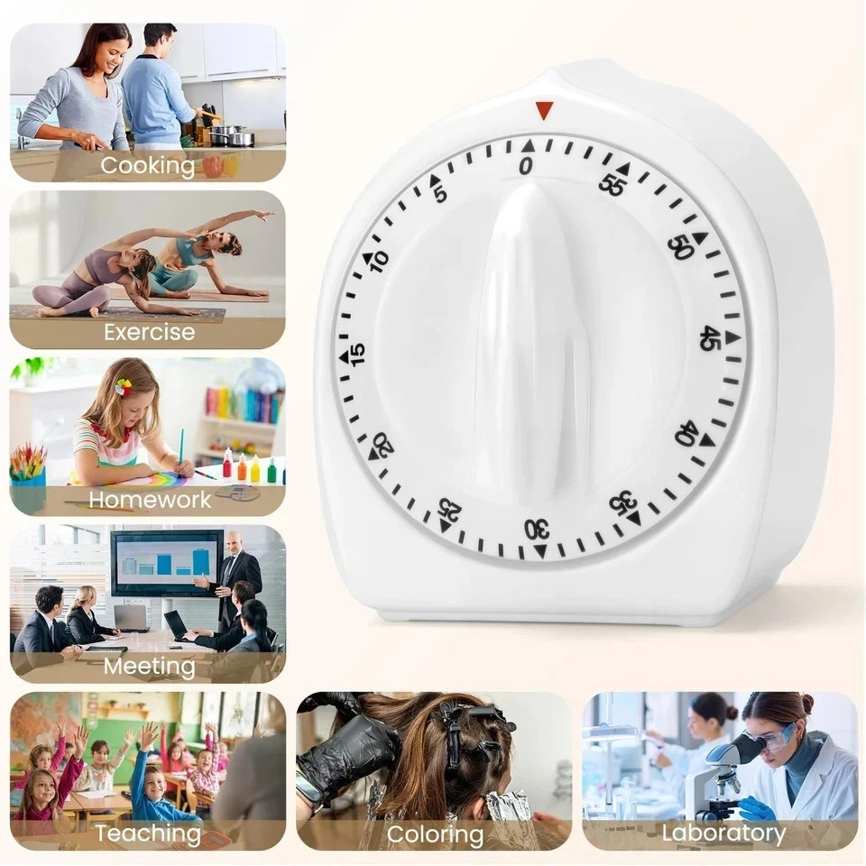 Kitchen Timers for Cooking, 60 Minute Wind Up - Chef Cooking Timer