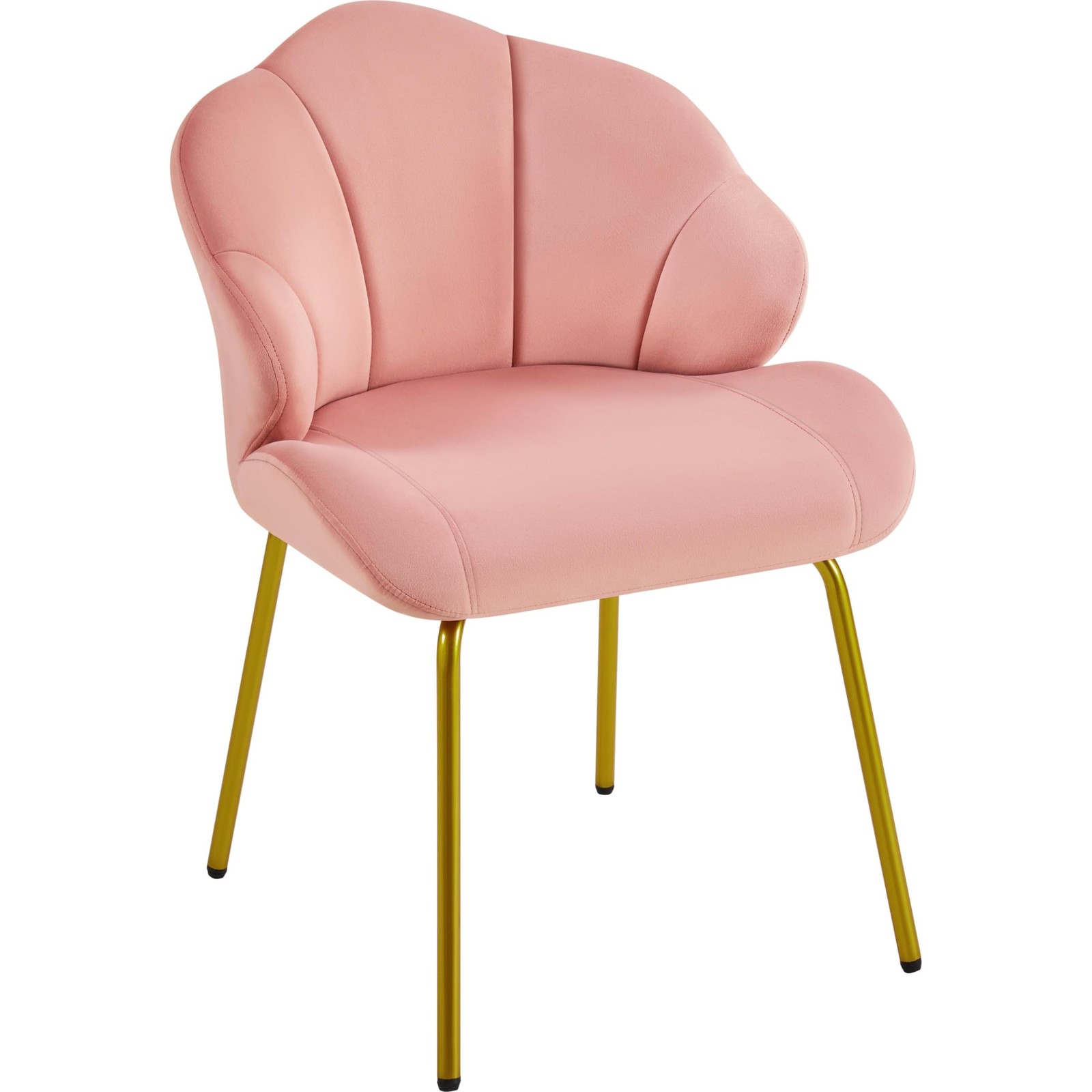 Yaheetech Vanity Chair, Velvet Accent Chair with 22.5"D x 22"W x 31"H, Pink