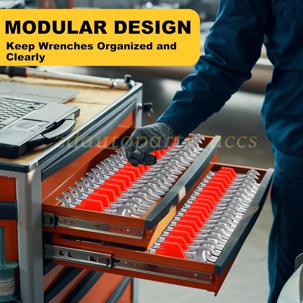 80X Magnetic Modular Wrench Organizer Compact Tool Storage Slots hold Tools SAE