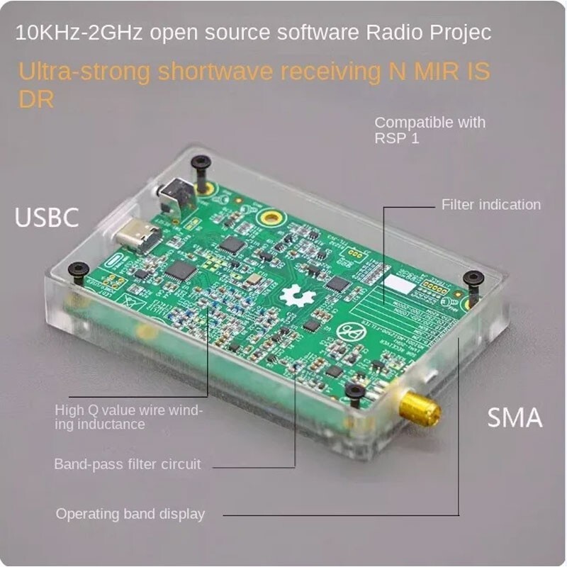 HamGeek 10KHz-2GHz Software Defined Radio MIRISDR M3 Full Band SDR Receiver