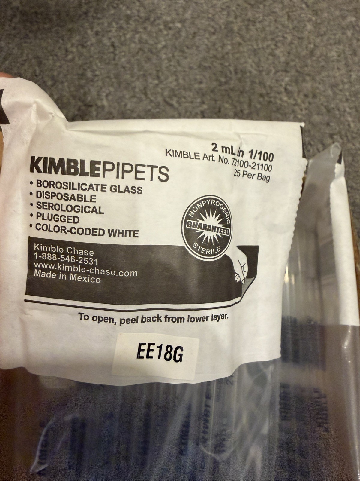 Kimble 72100-21100 Pipets 10ml In 1/100 Qty 200