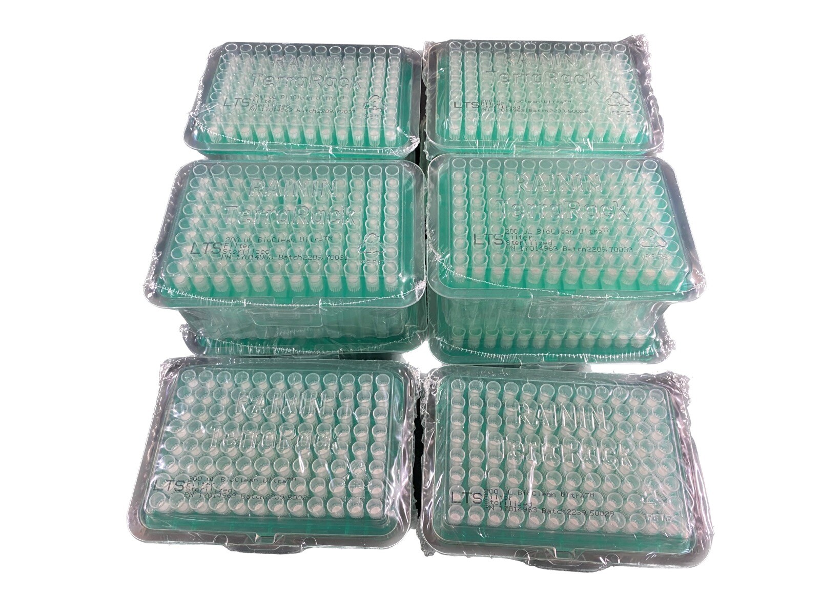 RAININ 200µL Pipette Tips TR LTS F 960A/10 Sterile TerraRack 17014963 (960/cs)B