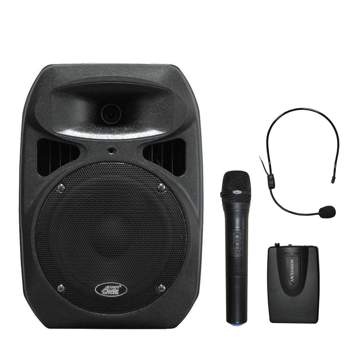 Audio2000'S Dual Channel Wireless Microphone Portable PA Speaker System -MR