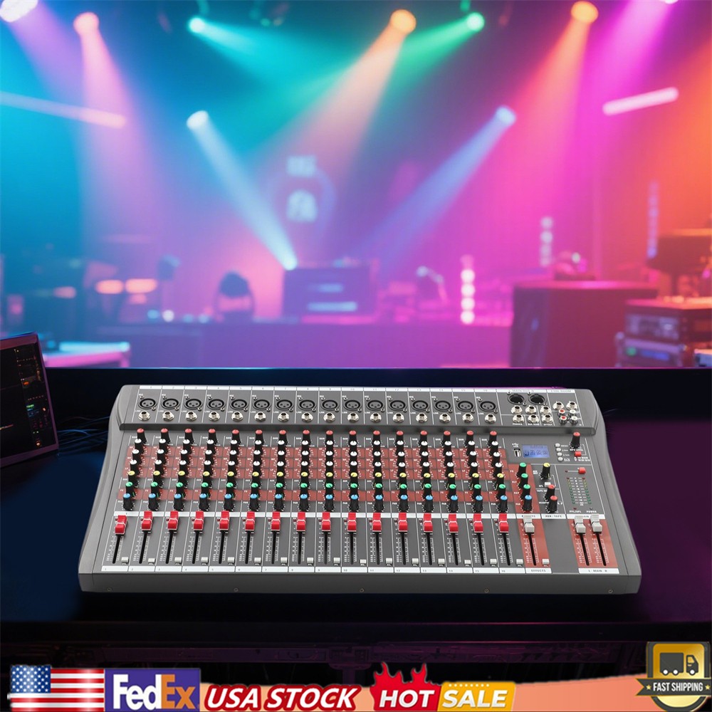 16 Channel Studio Audio Mixer Bluetooth USB Digital Sound Mixing Console Board