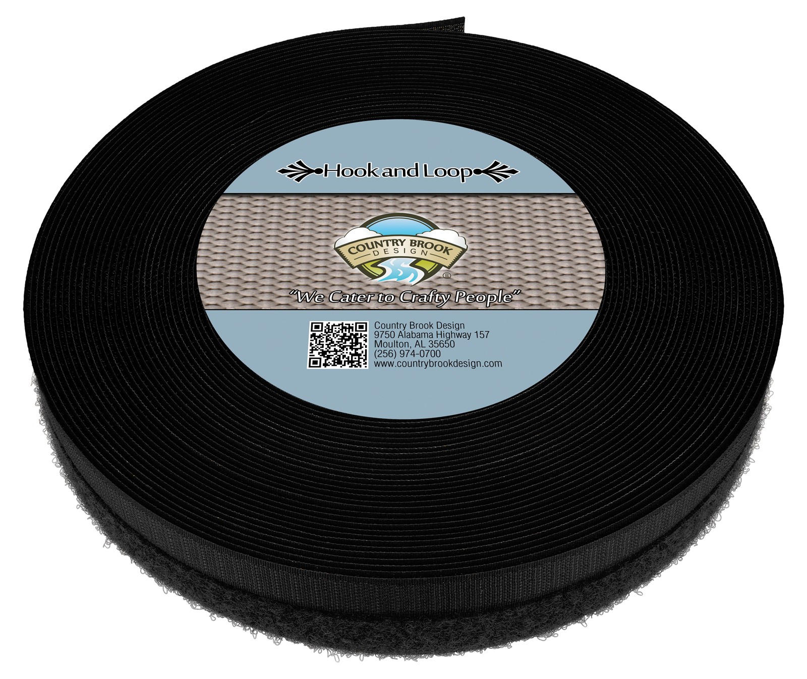 Country Brook Design® 1/2 Inch Black Sew on Hook and Loop, 10 Yards