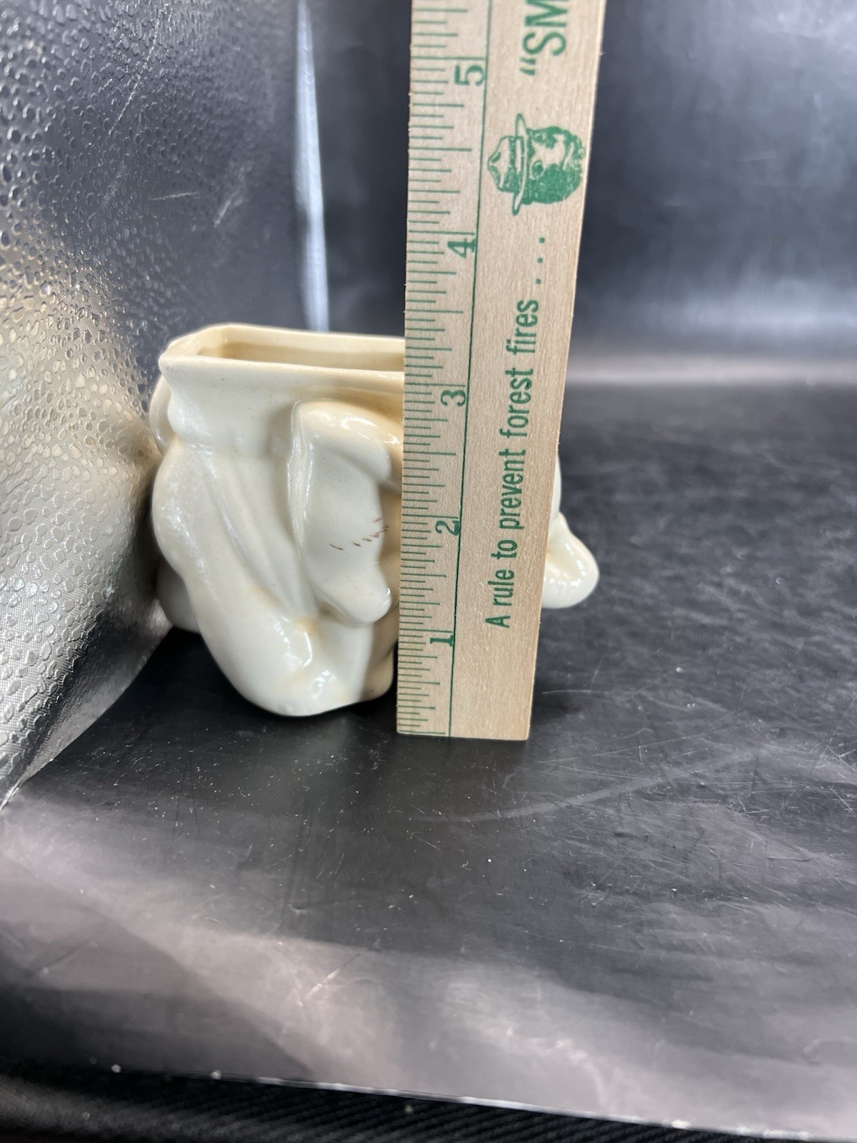 Vintage Small White Elephant Planter 3” Tall READ