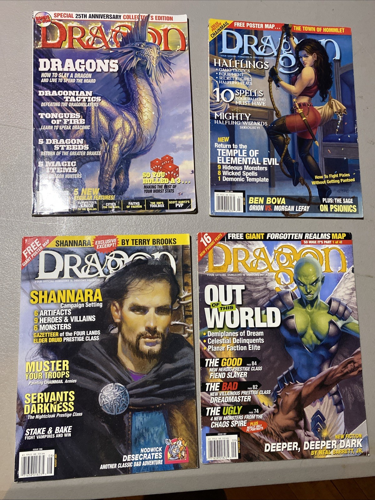 TSR Dragon Magazine #284,285,286,287 (Lot of 4 Magazines!) Very Good-Excellent