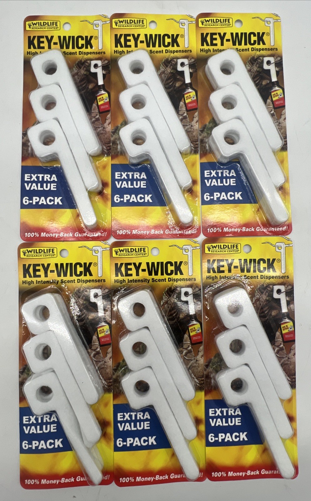 New Lot of 6 Six-Pack Wildlife Key-Wick High Intensity Scent Dispensers FreeS&H