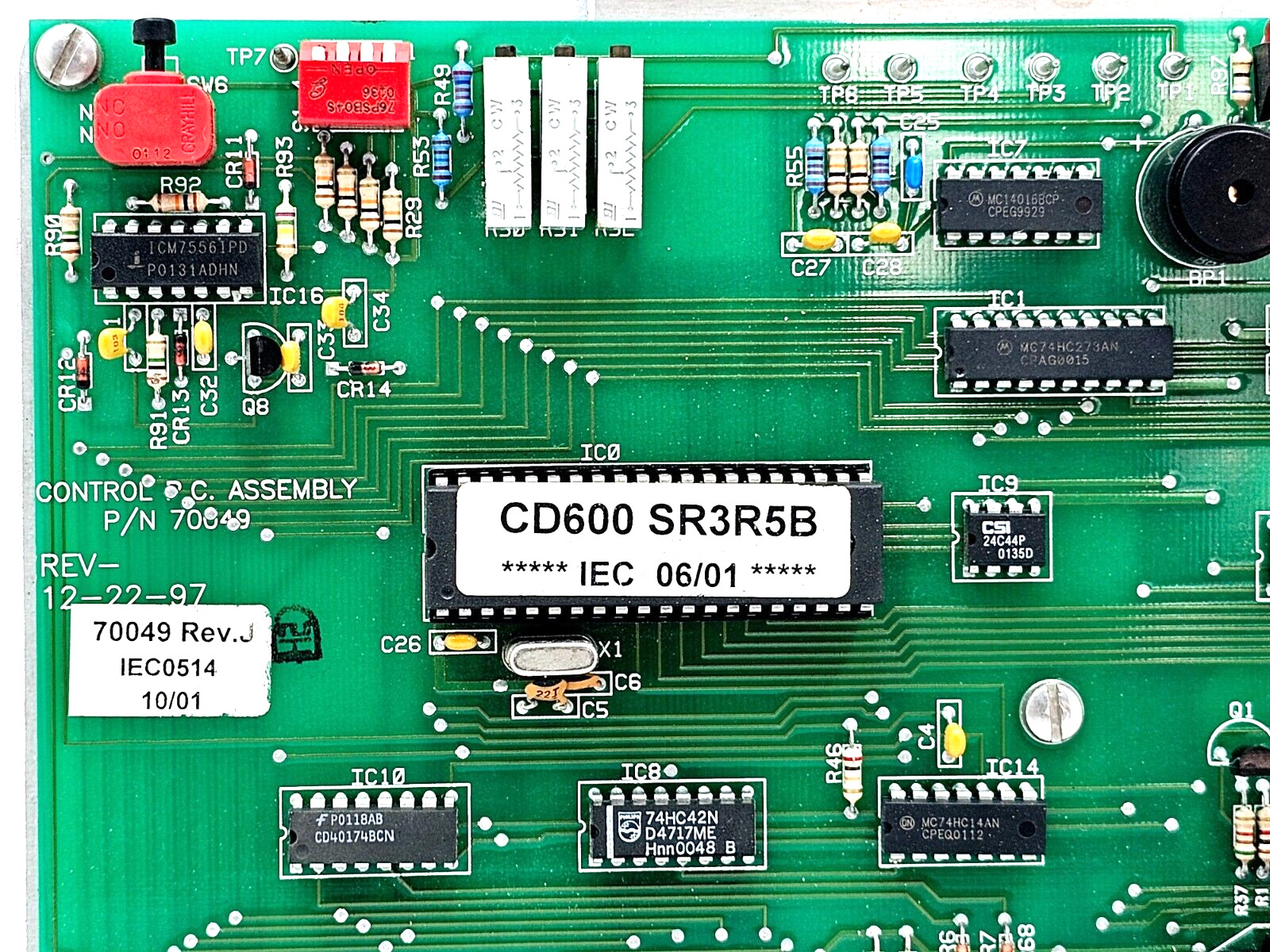 70049 CONTROL PC ASSEMBLY 70049 REV. J