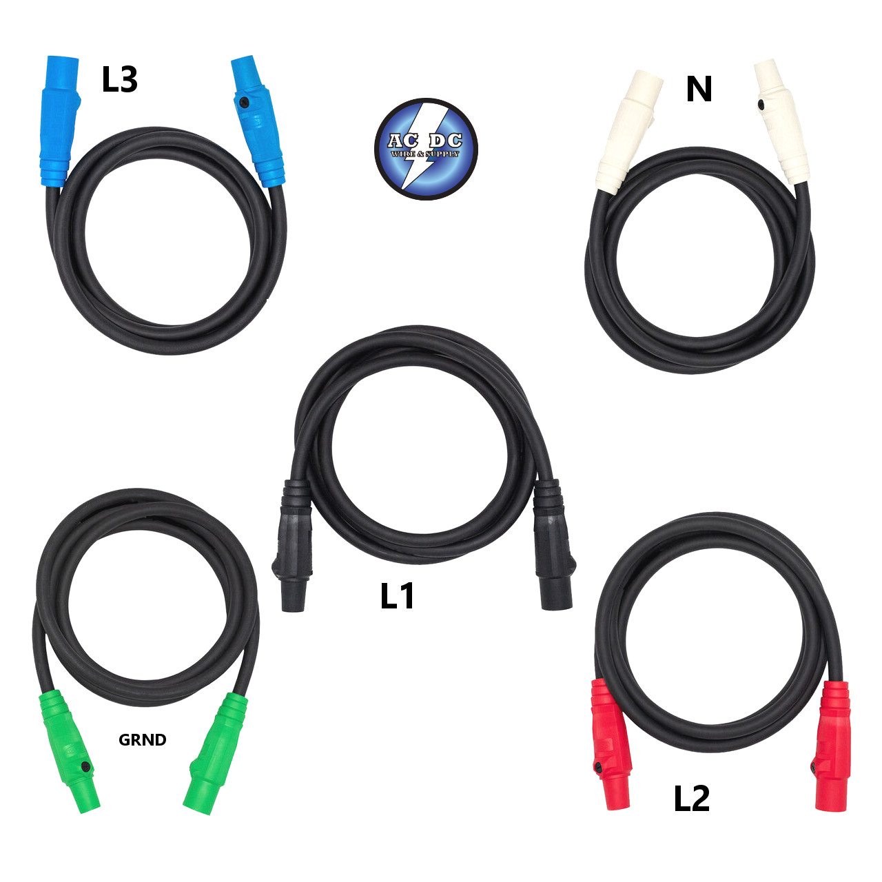 4/0 DLO Feeder GENERATOR Cables 5-5' 4/0 wire DLO 405 W/CAM LOCK M/F HUBBELL