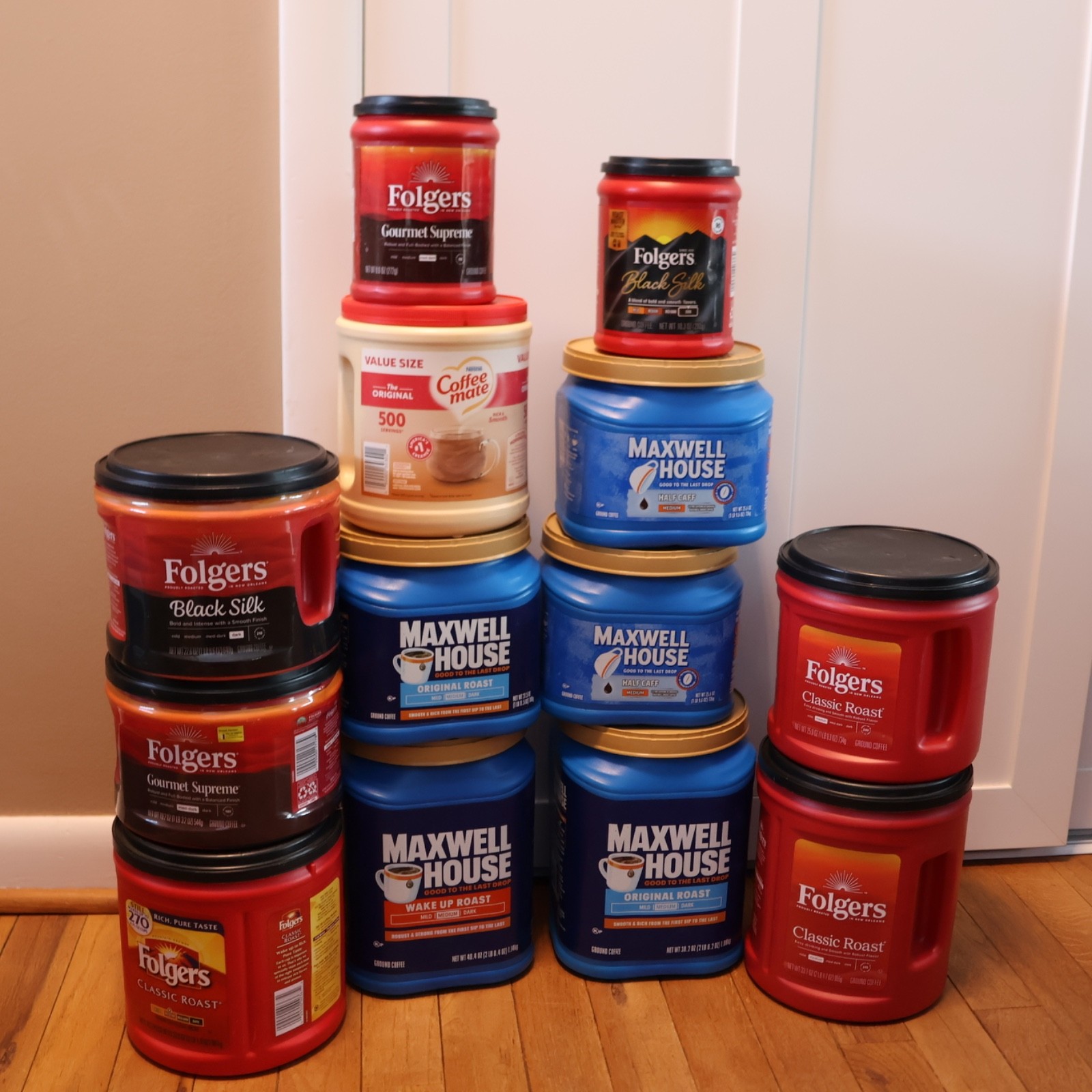 EMPTY Coffee & Coffeemate Containers Maxwell House Folgers Lot Of 13