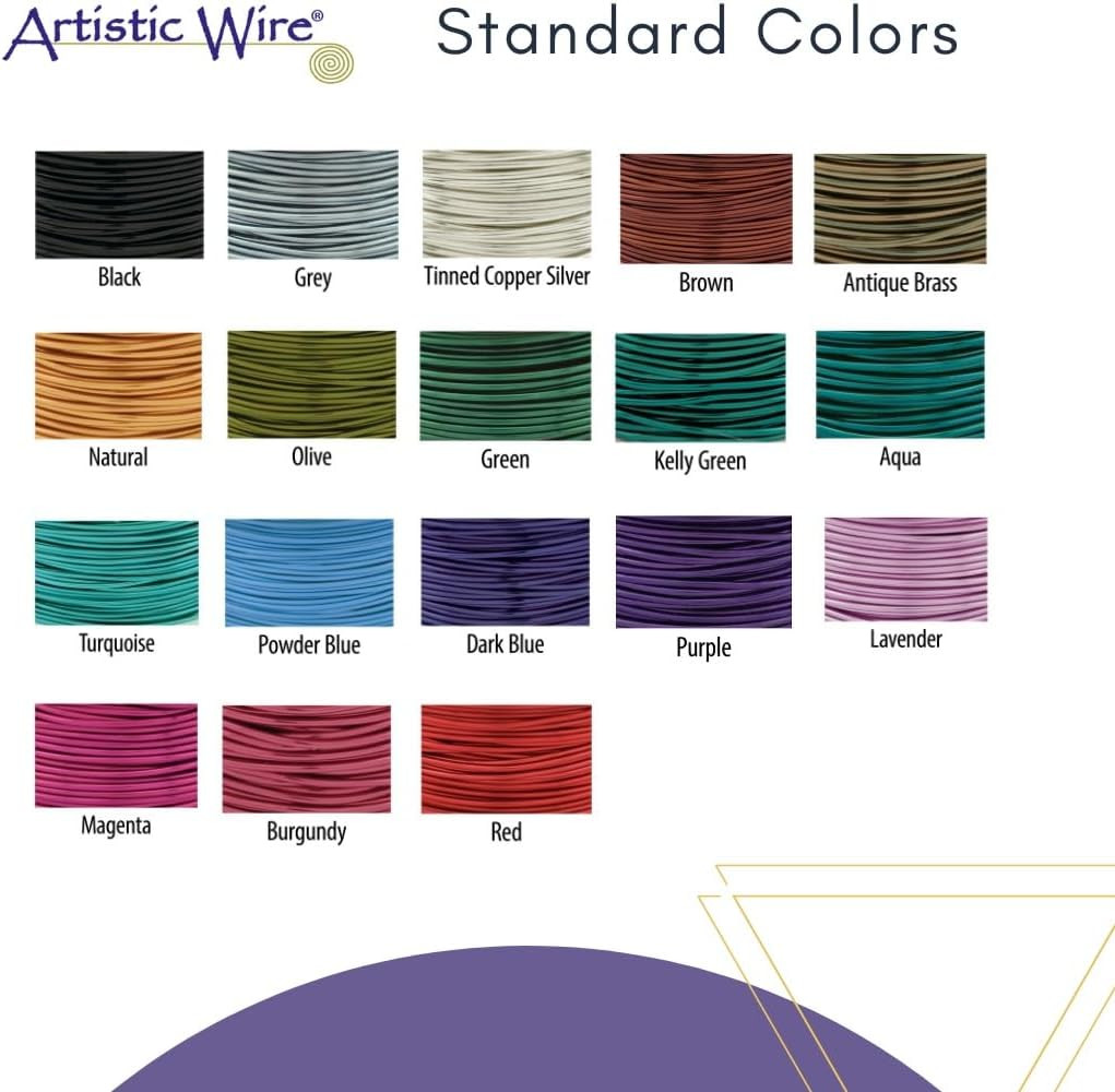, 24 Gauge Silver Plated Tarnish Resistant Colored Copper Craft Wire, Gold Color
