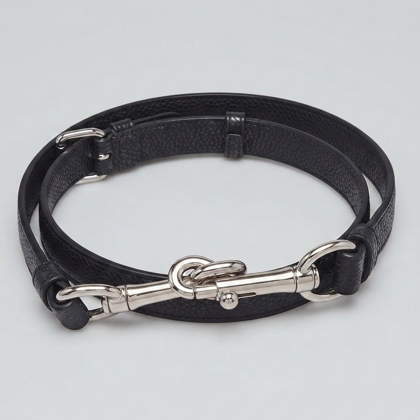 Coach Black Metallic Pebbled Leather Adjustable Crossbody Strap Silver Hardware