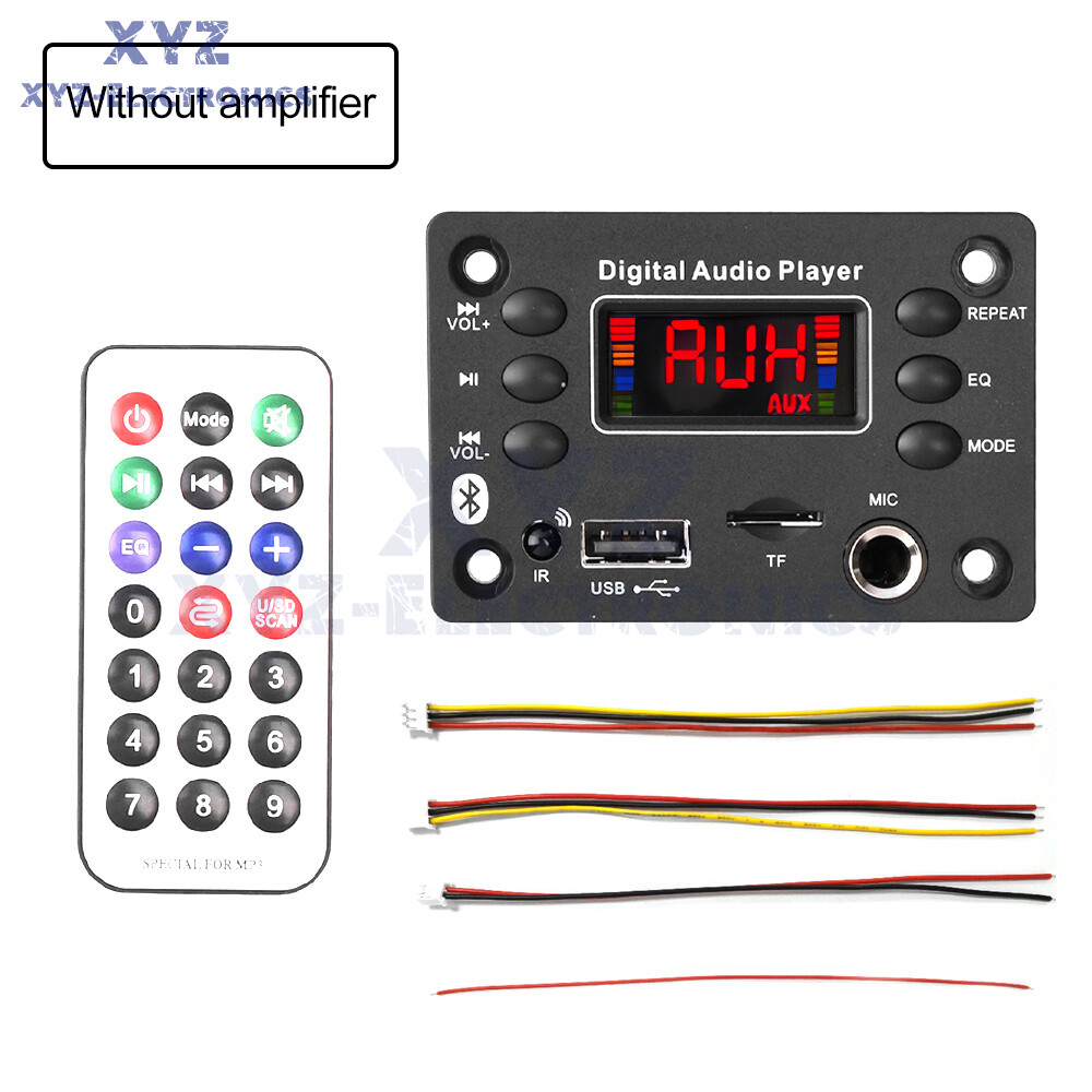 DC7-16V Bluetooth MP3 Decoder Board Car Audio Microphone USB FM Player Speaker