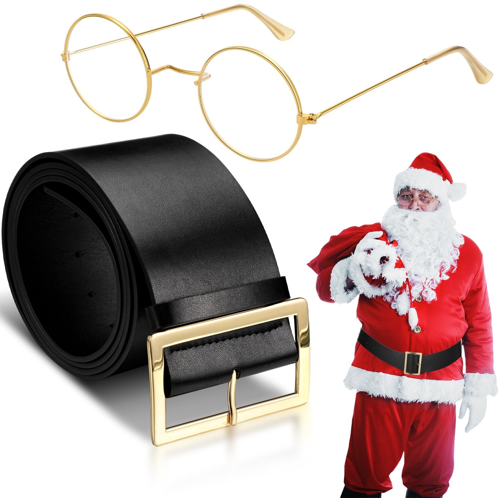 Silkfly Christmas Santa approx. 59.06 x 3.15 inches/ 150 x 8 cm, Black, Gold