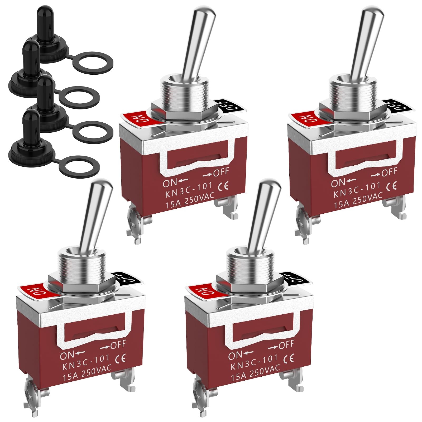 Toggle Switch 12V 30A HeavyDuty ON/Off 2Pin SPST Waterproof Toggle Switch wit...