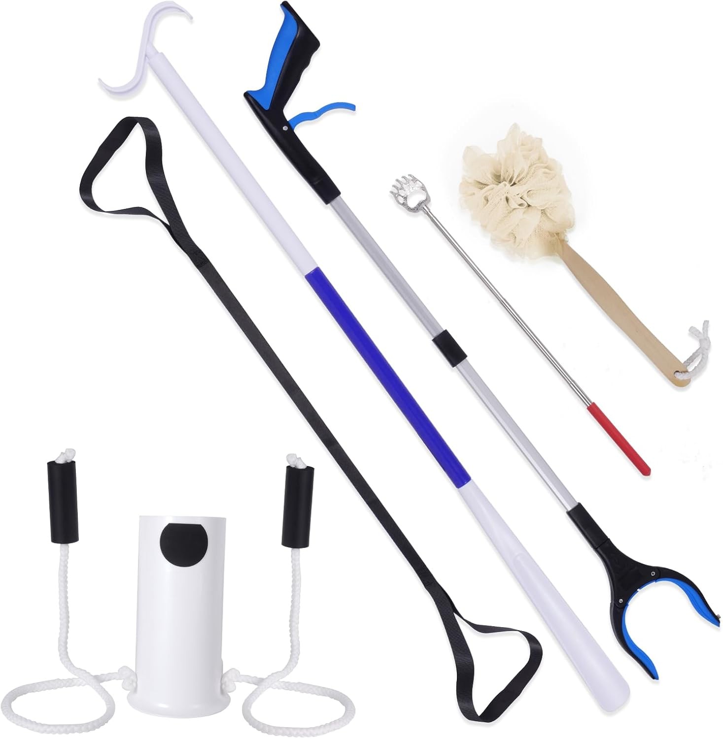6 in 1 Hip Recovery Kit Reacher Sock Aid Shoehorn Dressing Stick Leg Lifter