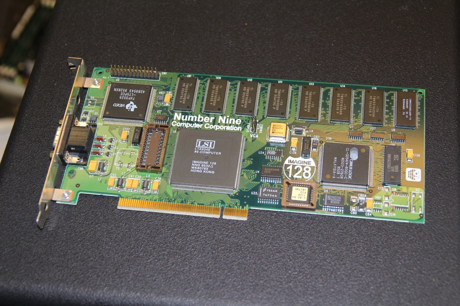 Number Nine Imagine 128 Series 1 PCI Video Card 4MB VGA Tested Vintage Retro