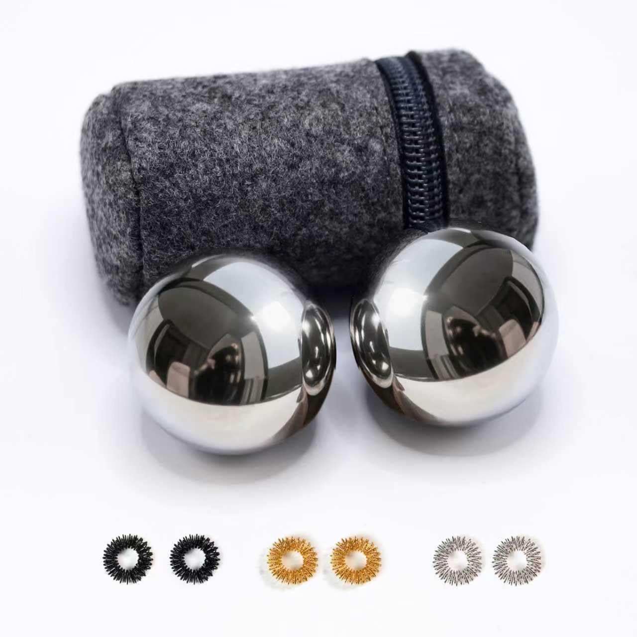 1.5-inch Stainless Steel Chiming Baoding Balls Chinese Health Balls for Hand ...