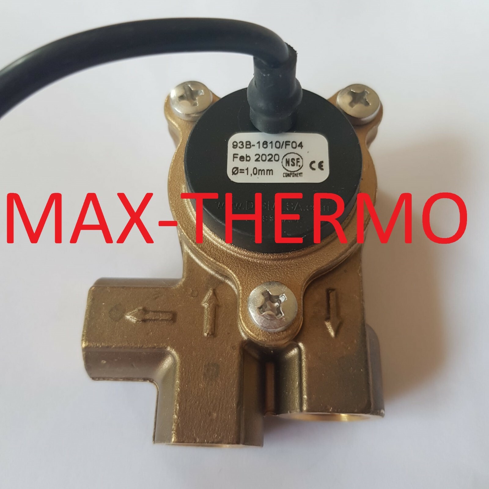 Faema, La-Cimbali flow meter thread 1/4" brass with piggyback GEV 400005 new