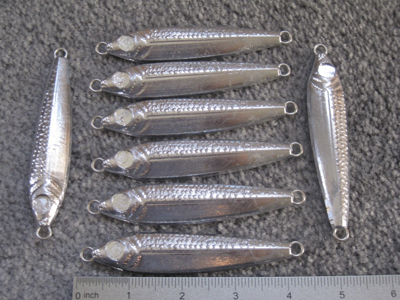 8 fishing bulk jigs lures 4oz anchovy diamonds vertical jigging no hooks