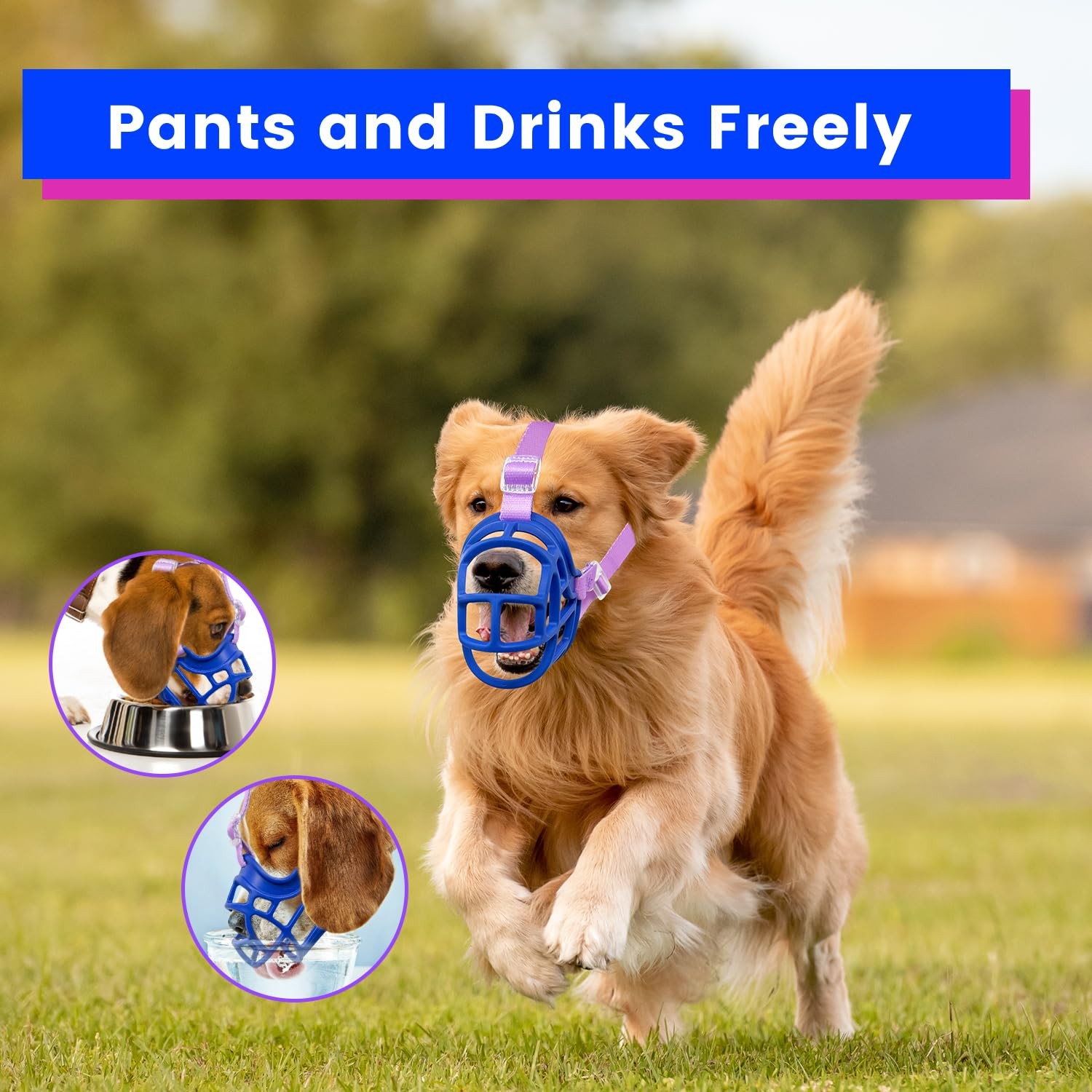 Dog Basket Muzzle for Anti Biting & Chewing, Lightweight Cage Design Allows P...