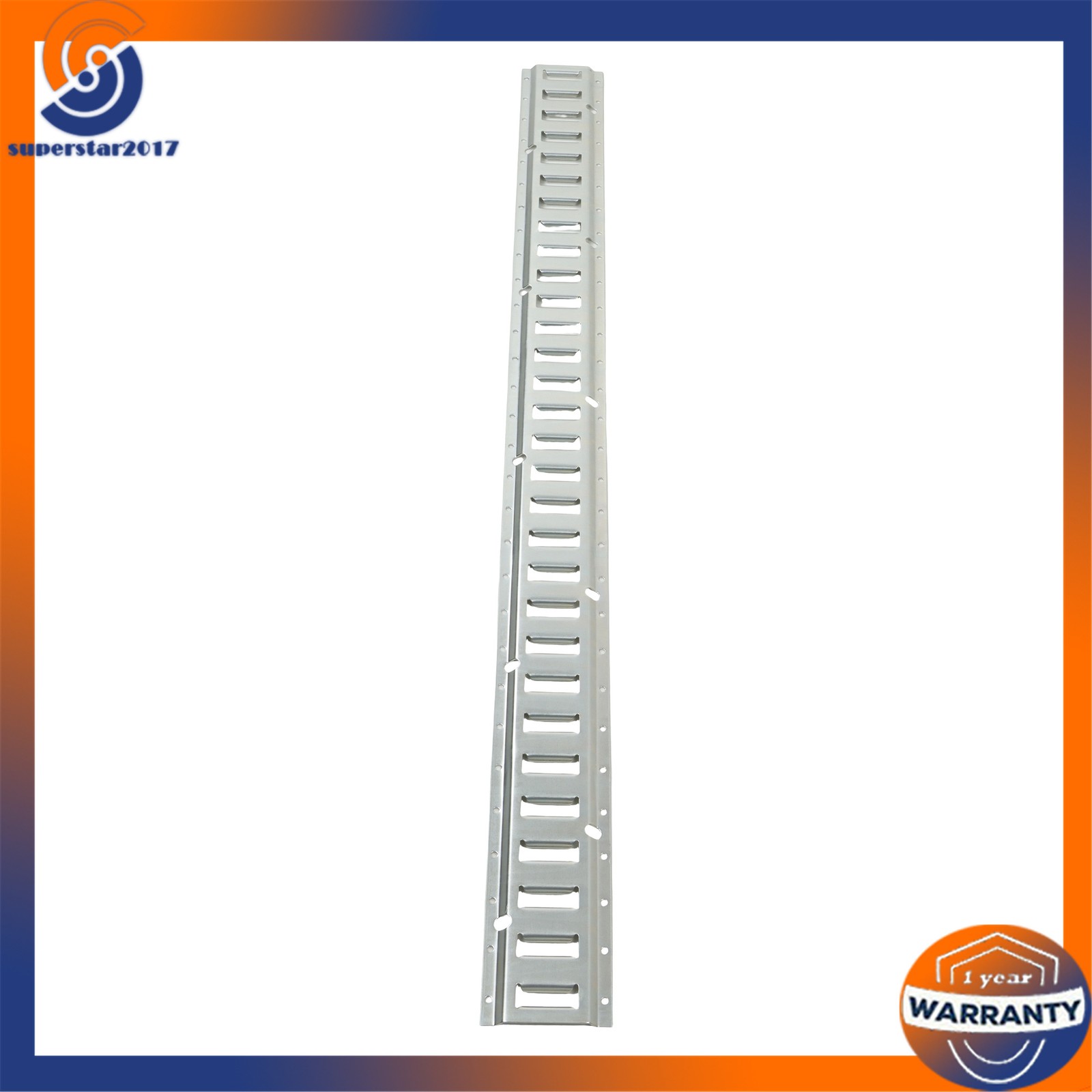12PCS E-Track Tie-Down Rail Kit 6x 5ft Silver Galvanized Rails 6 O-Ring Anchors