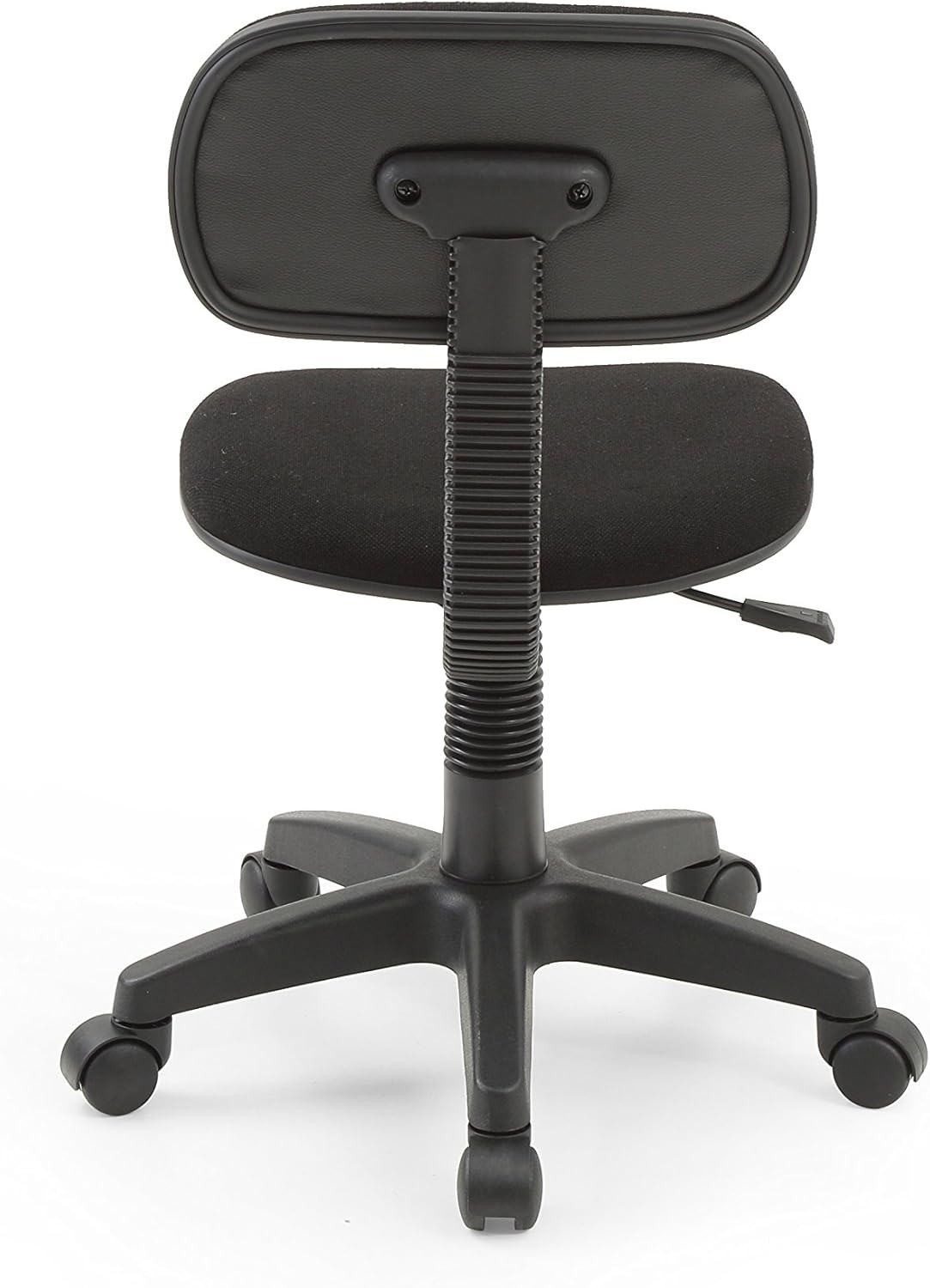 Hodedah Armless, Low-Back, Adjustable Height, Swiveling Task Chair with Padded