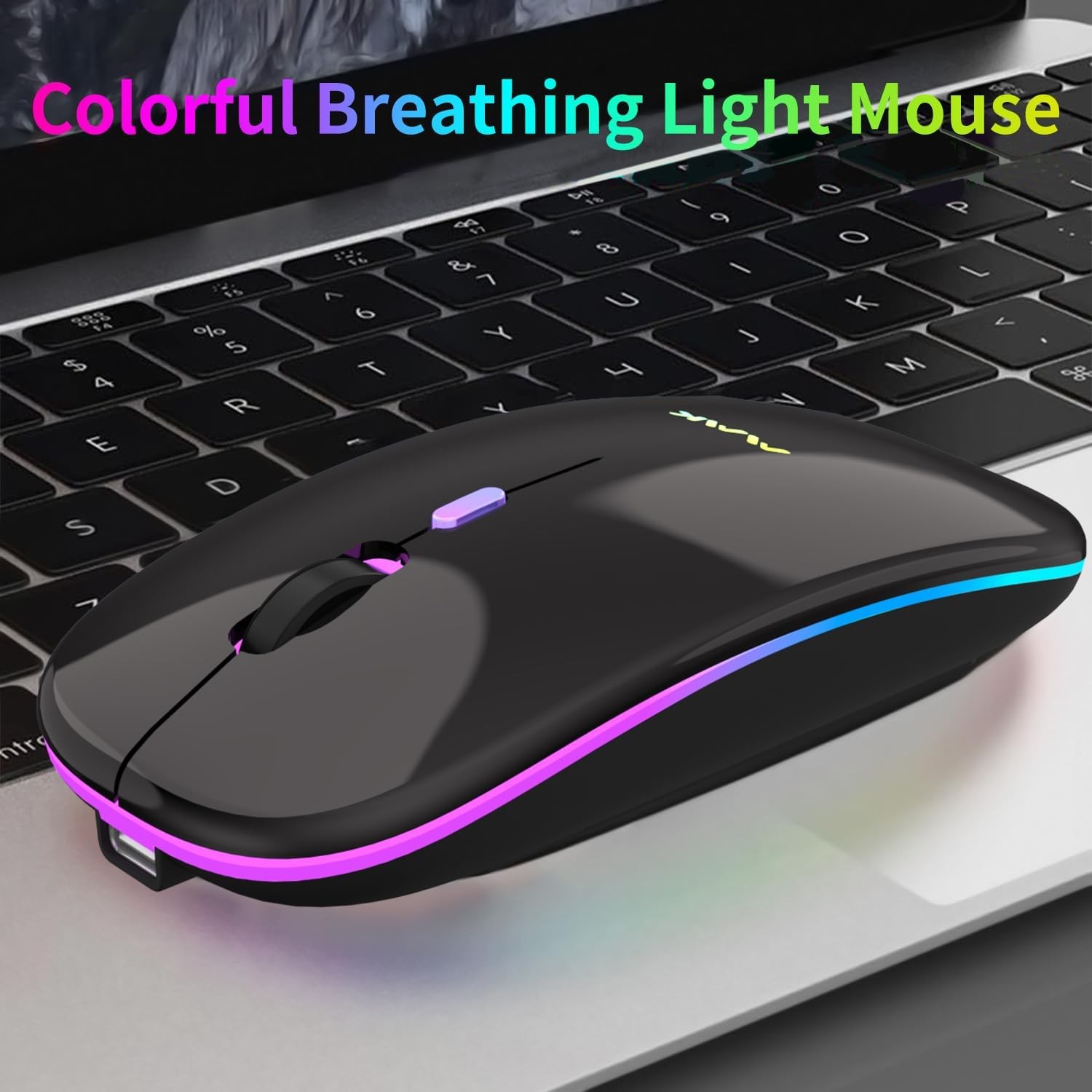 Wireless Bluetooth Mouse Rechargeable Dual Mode LED 2.4G USB PC Mac Laptop