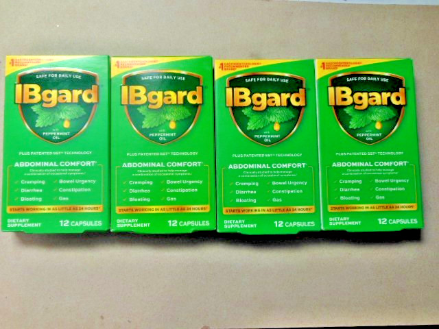 (4)IBgard Abdominal Comfort Peppermint Oil 180 mg 48 caps total exp 11/2027