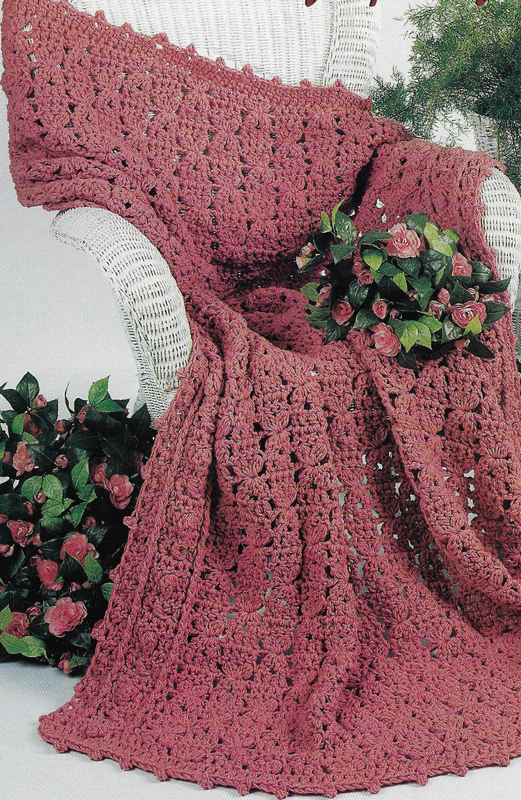 Coral Rose Symphony Afghan crochet pattern instructions