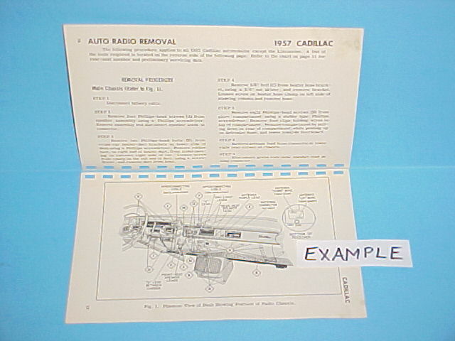 1957 RADIO REMOVAL SERVICE MANUAL CHOOSE YOUR MODEL CHEVROLET FORD THUNDERBIRD