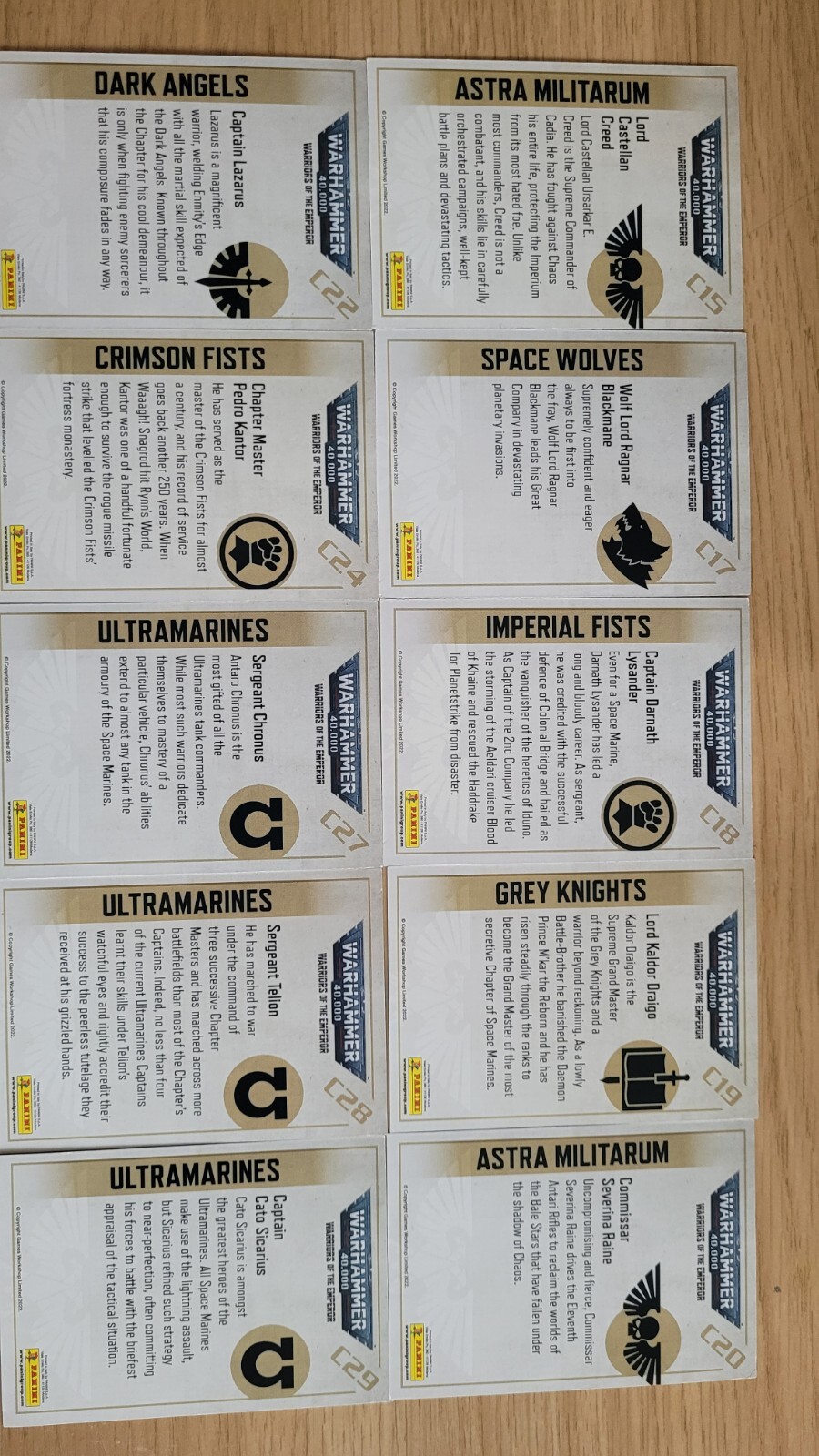 warhammer 40k trading cards