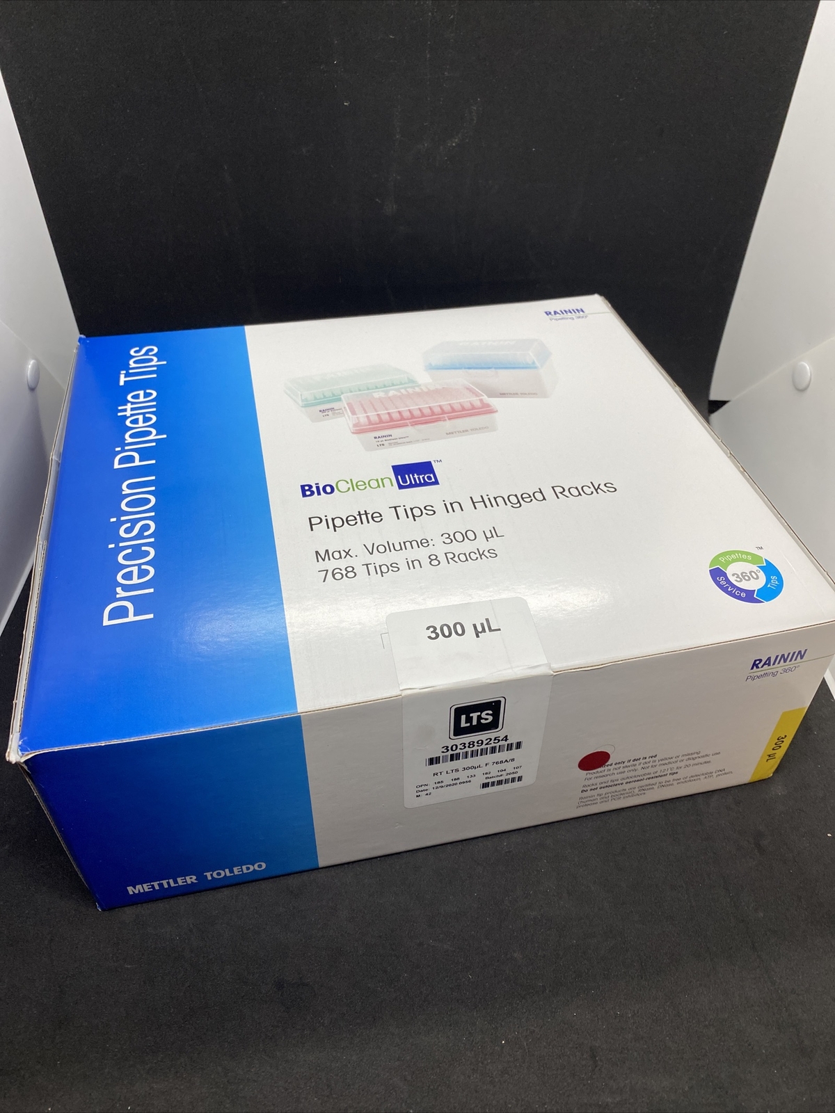 BioClean Ultra Pipette Tips in Hinged Racks 300uL 768 Tips Sealed